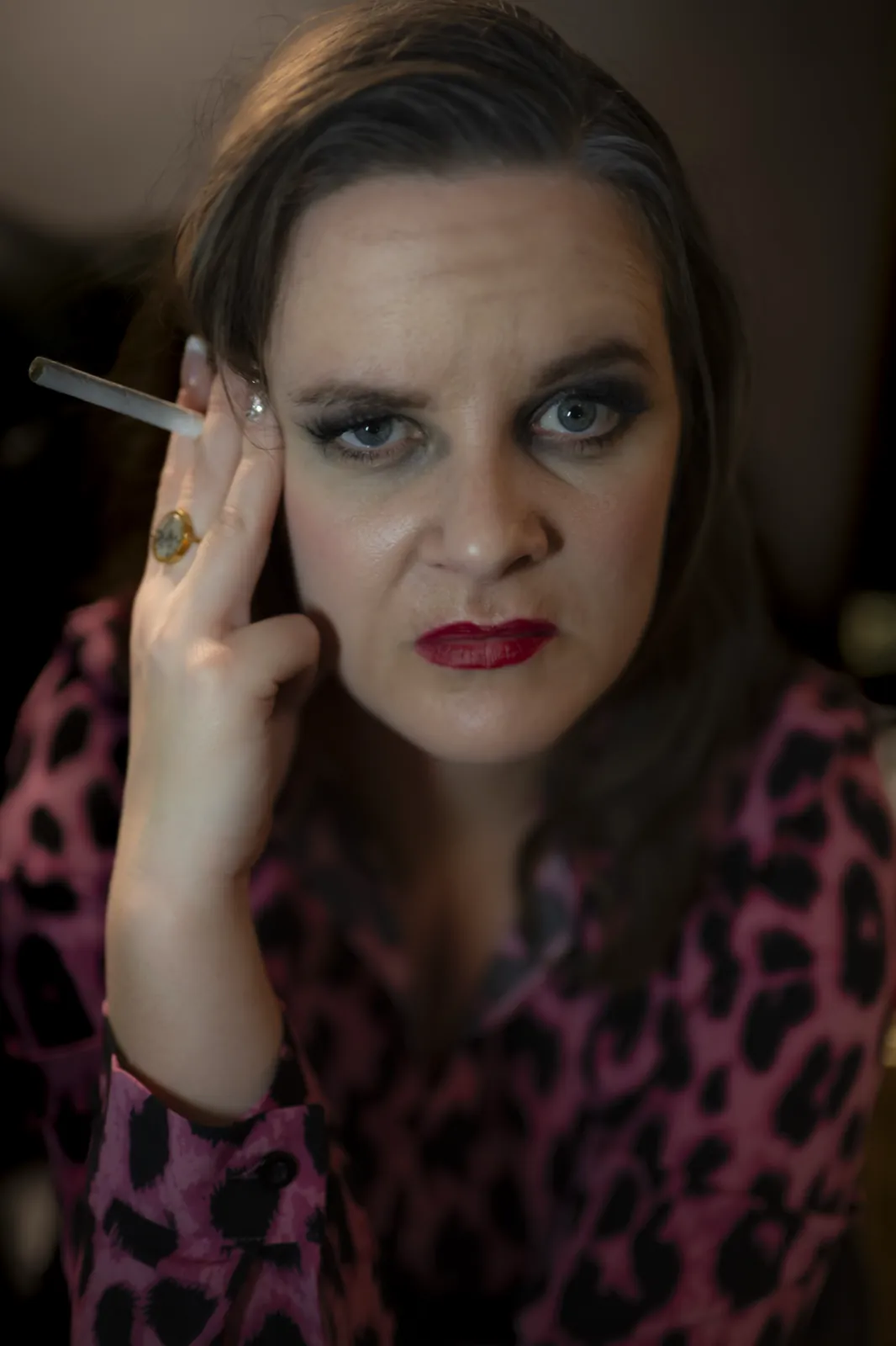 Sharon, the club’s boss, with a cigarette